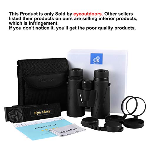 Eyeskey 10x42 Professional Waterproof Binoculars for Adults - High Power HD Optics for Bird Watching, Hunting, Travel & Outdoor Adventures - Fog Proof & Shockproof Design for Clear Viewing in All Weather Conditions