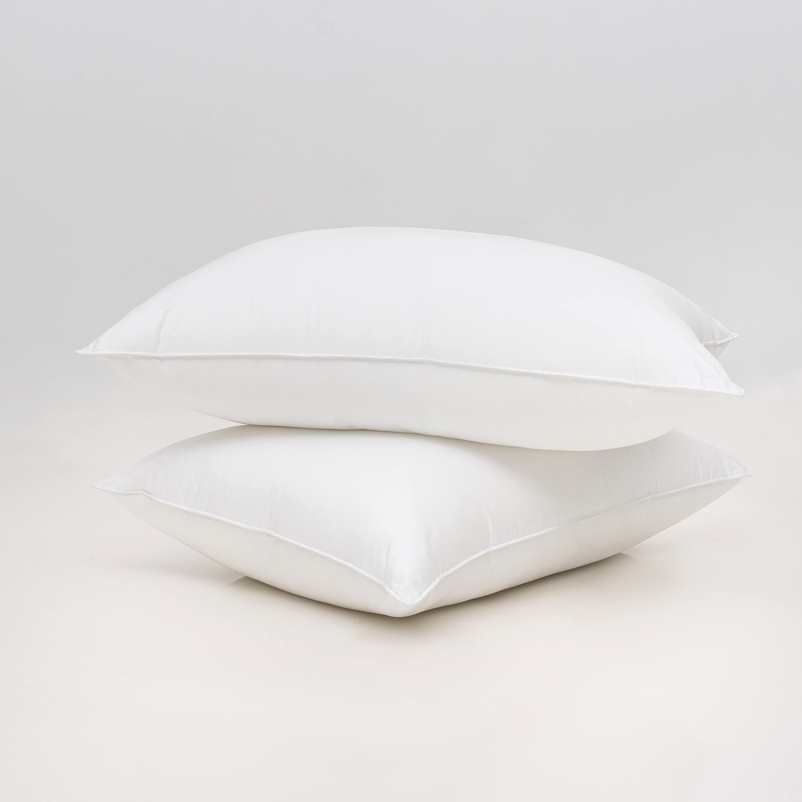 MAXICOZY Fluffy Bed Pillow 2 Pack Standard Size (20x26) - Ultra Soft Microfiber Filling, Breathable & Supportive for Back, Stomach & Side Sleepers - Cooling White Pillows for Better Sleep - Perfect for Home, Office & Travel Use