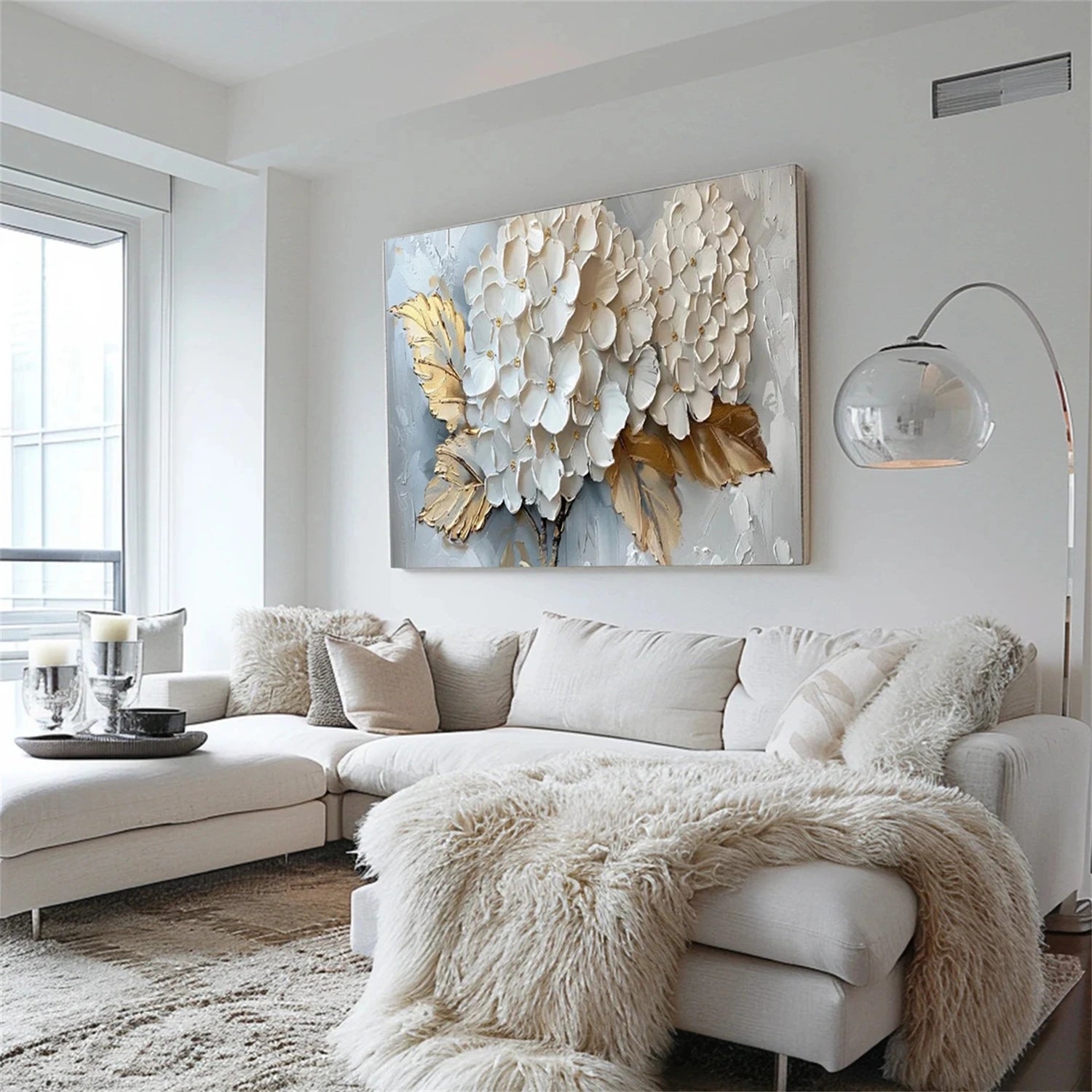 Flower and Tree Painting #FT125 - Handmade Canvas Wall Art for Home Decor, Office & Living Room