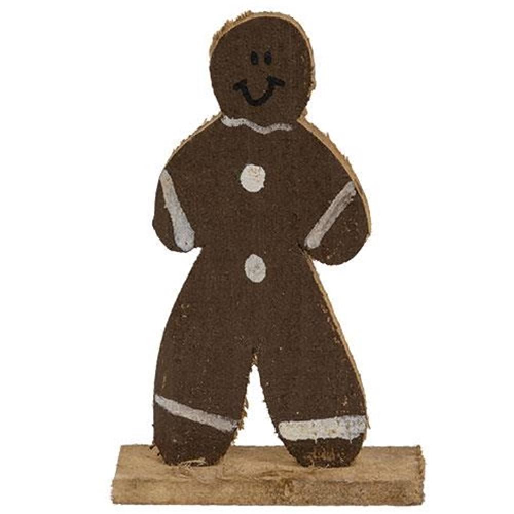 Rustic Wooden Baby Gingerbread Man Ornament on Base - Perfect for Christmas Tree Decor, Holiday Home Decoration, and Festive Gift Giving