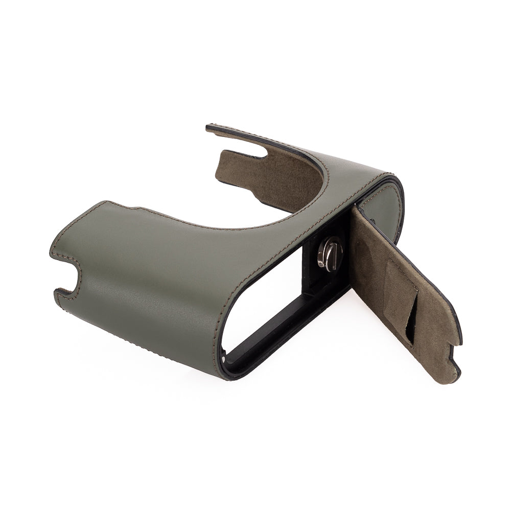 Leica Q3 Half Case - Genuine Leather Camera Cover in Olive Green for Protection & Style | Perfect for Travel, Outdoor Photography & Everyday Use