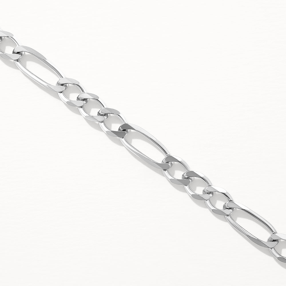 Stylish Silver Figaro Chain Necklace for Men - Perfect Gift for Boyfriend, Husband & Anniversary - Trendy Layered Jewelry for Casual & Formal Occasions