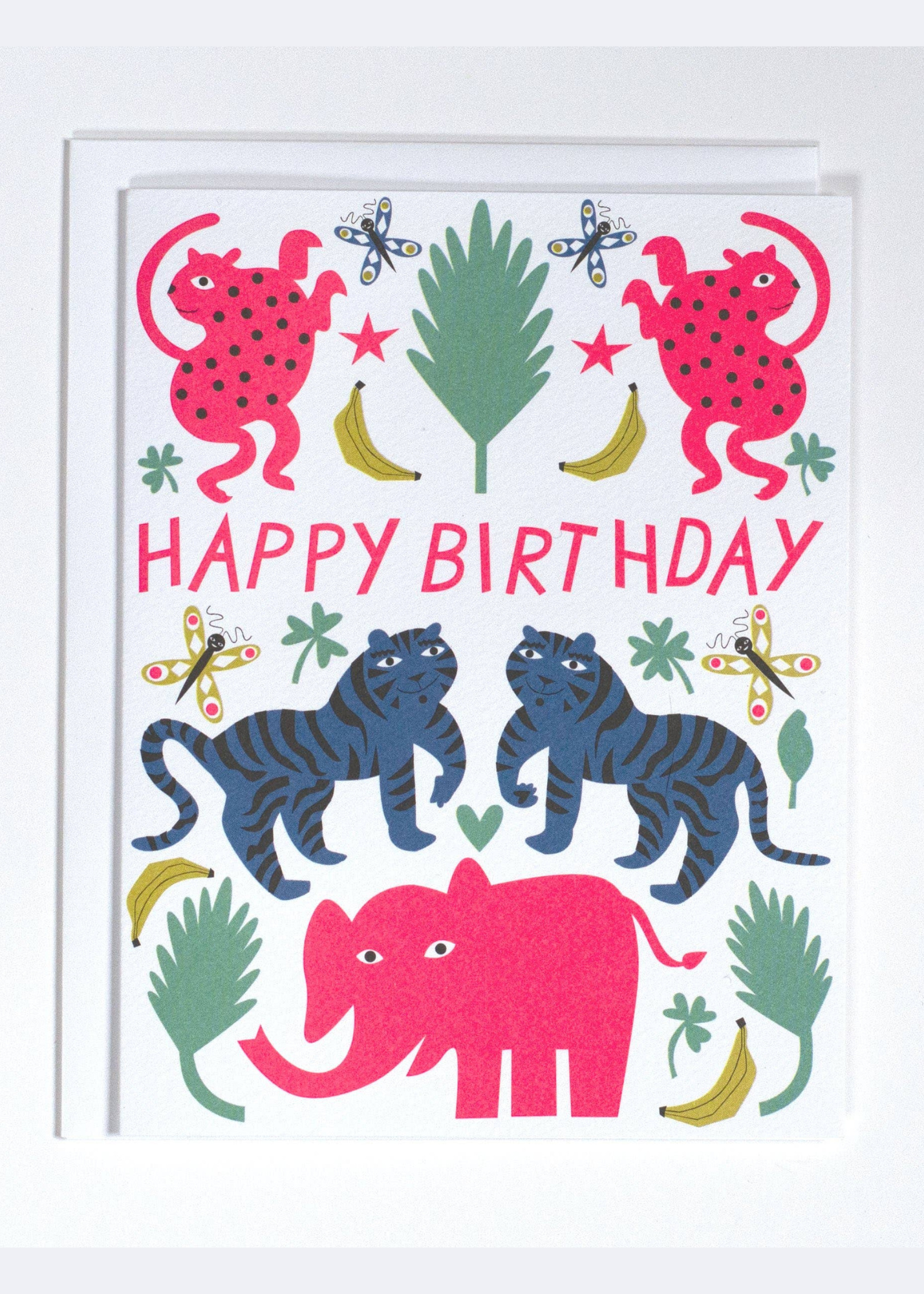 Happy Birthday Card with Tigers, Cheetahs & Elephants - Perfect for Wildlife Lovers & Animal Theme Parties
