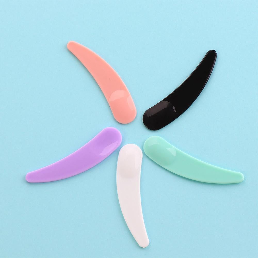 30 Pcs Mini Cosmetic Spatulas - Plastic Makeup Spatulas for Creams, Lotions & Facial Masks - Small Cosmetic Scoops for Mixing, Sampling & Beauty Products (Black) - Perfect for DIY Skincare, Makeup Application & Travel Kits