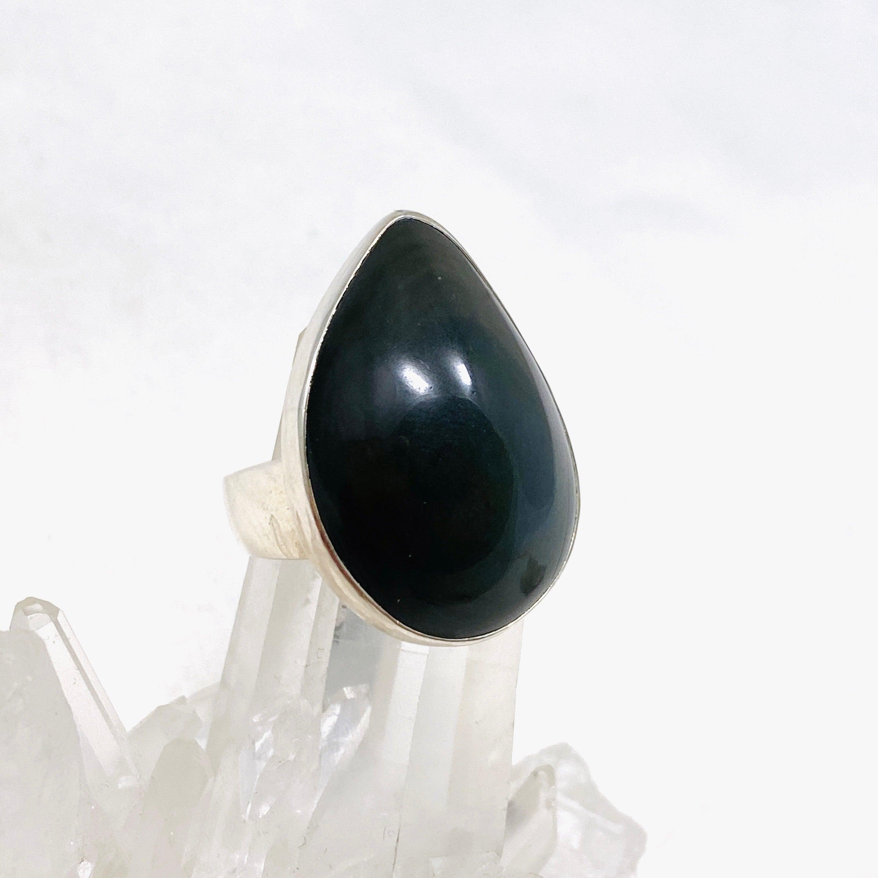Rainbow Obsidian Freeform Ring - Size 11 - Handmade Sterling Silver Jewelry - KRGJ2812 - Perfect for Boho Fashion & Spiritual Healing