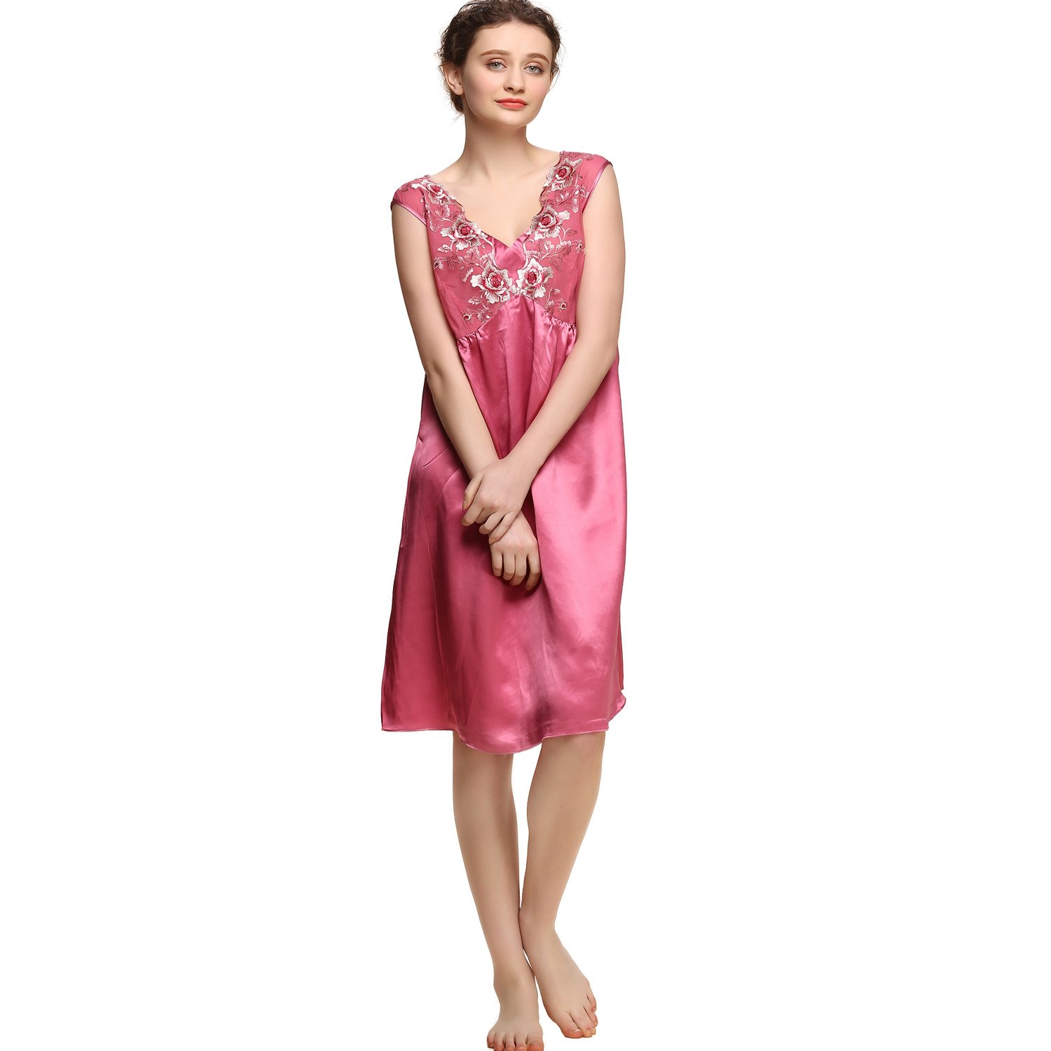 LoveSilk Women's 19mm Pure Silk Sleepwear Nightgown Dress - Soft & Breathable for Comfortable Sleep, Lounge Wear & Romantic Nights