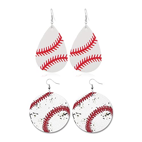 G:2 Pairs Baseball Earrings