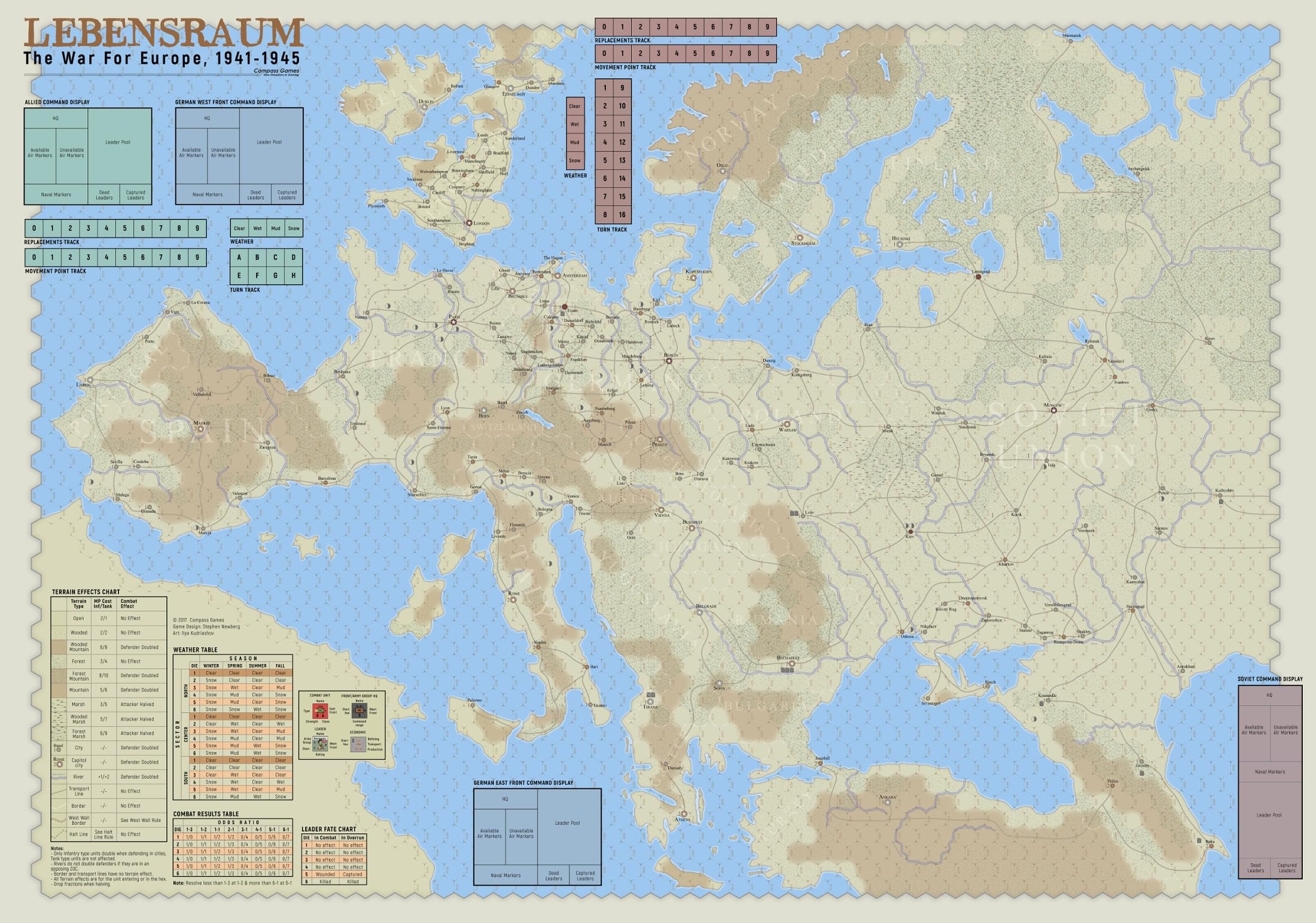 Lebensraum: The War for Europe 1941-1945 Strategy Board Game by Compass Games | WWII Historical Wargaming for Adults & History Enthusiasts