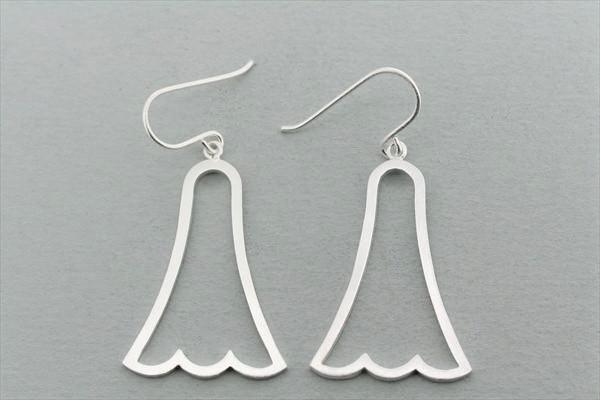 Sterling Silver Bell Flower Earrings for Women - Elegant Floral Dangle Earrings for Party, Wedding & Everyday Wear