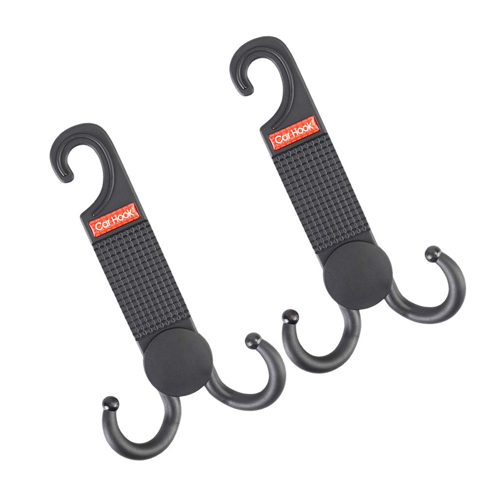 2-Pack Car Backpack Hanger Hooks - Heavy Duty Headrest Hooks for Vehicle Organizer, Grocery Bags & Travel Accessories - Perfect for Road Trips, Commuting & Shopping
