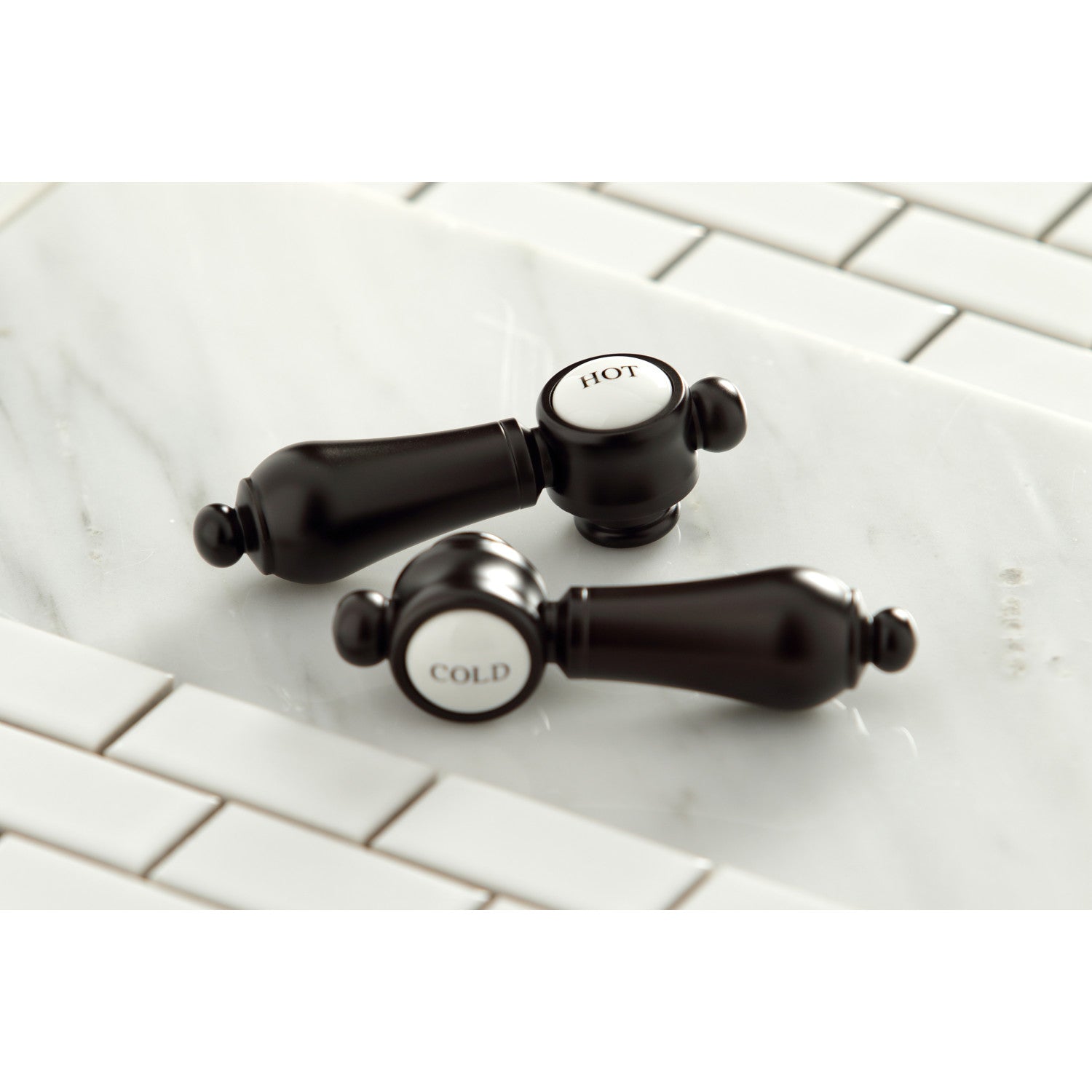 Bel Air KC7165BAL Oil Rubbed Bronze Widespread Bathroom Faucet - 2 Handle Deck Mount Sink Faucet with Brass Pop-Up Drain - Perfect for Modern Bathroom Vanities and Powder Rooms