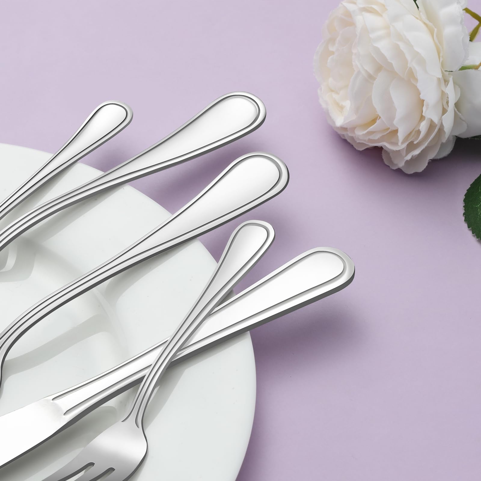72-Piece Stainless Steel Silverware Set - Service for 12 with 12 Steak Knives, Mirror Polished Flatware Set (Spoons, Forks, Knives) - Dishwasher Safe & Stylish Design - Perfect for Dinner Parties, Weddings, and Everyday Dining