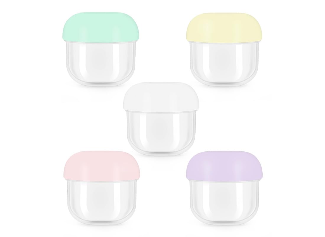 TSA Approved Travel Bottles for Toiletries - 5-Piece 0.68oz (20ml) Leak-Proof Cosmetic Containers with Lids for Shampoo, Lotion & Creams - Perfect for Airplane Carry-On & Vacation Essentials