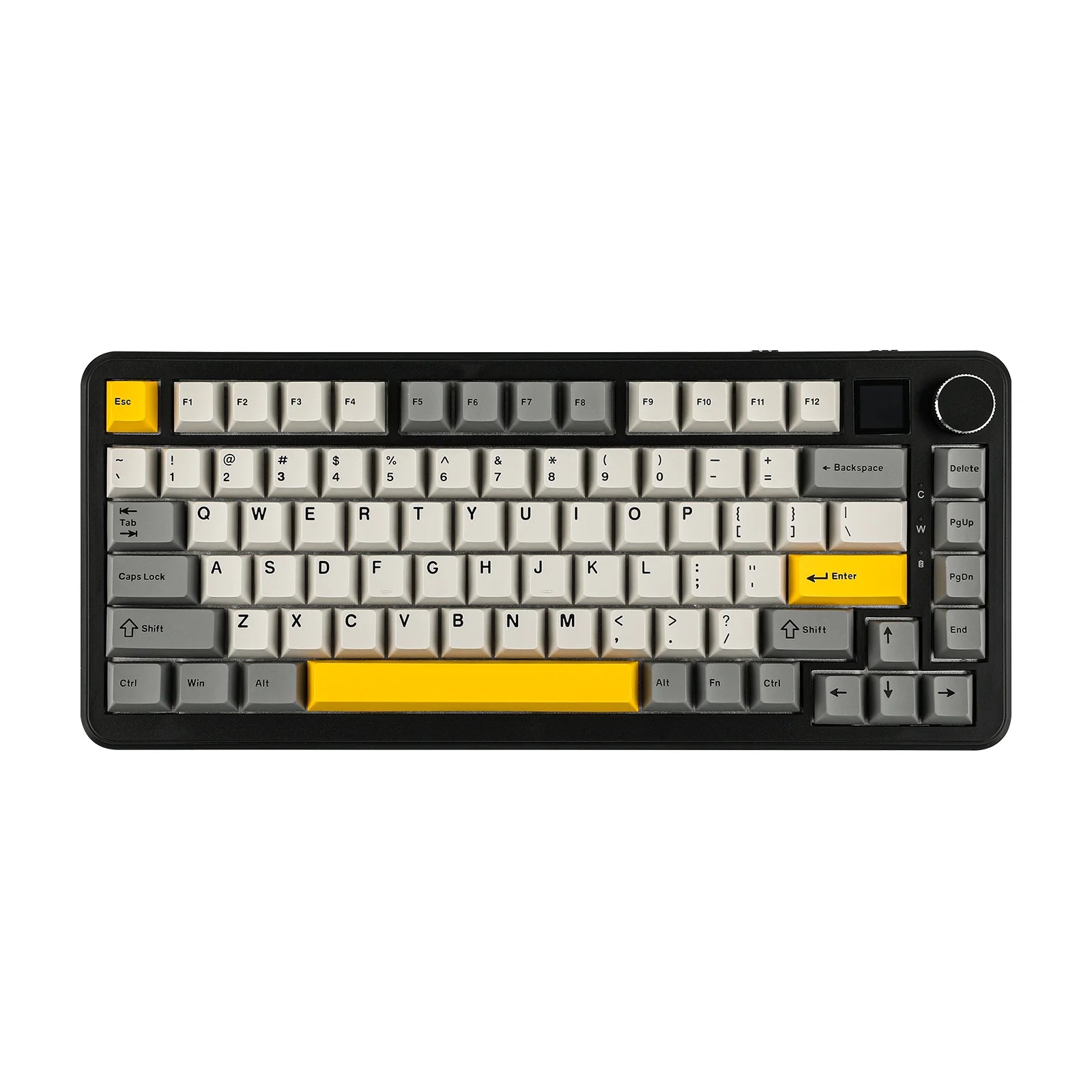 AJAZZ AK820 MAX RGB Mechanical Keyboard - Black Gray Yellow, Magnetic Switch, Wired & Wireless Gaming Keyboard with OLED Screen | Perfect for Gaming, Office Work, and Typing Enthusiasts