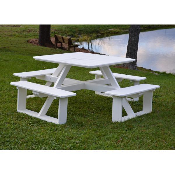44 Inch Square Recycled Plastic Walk-In Table - Eco-Friendly & Durable for Outdoor Dining, Picnics, and Events