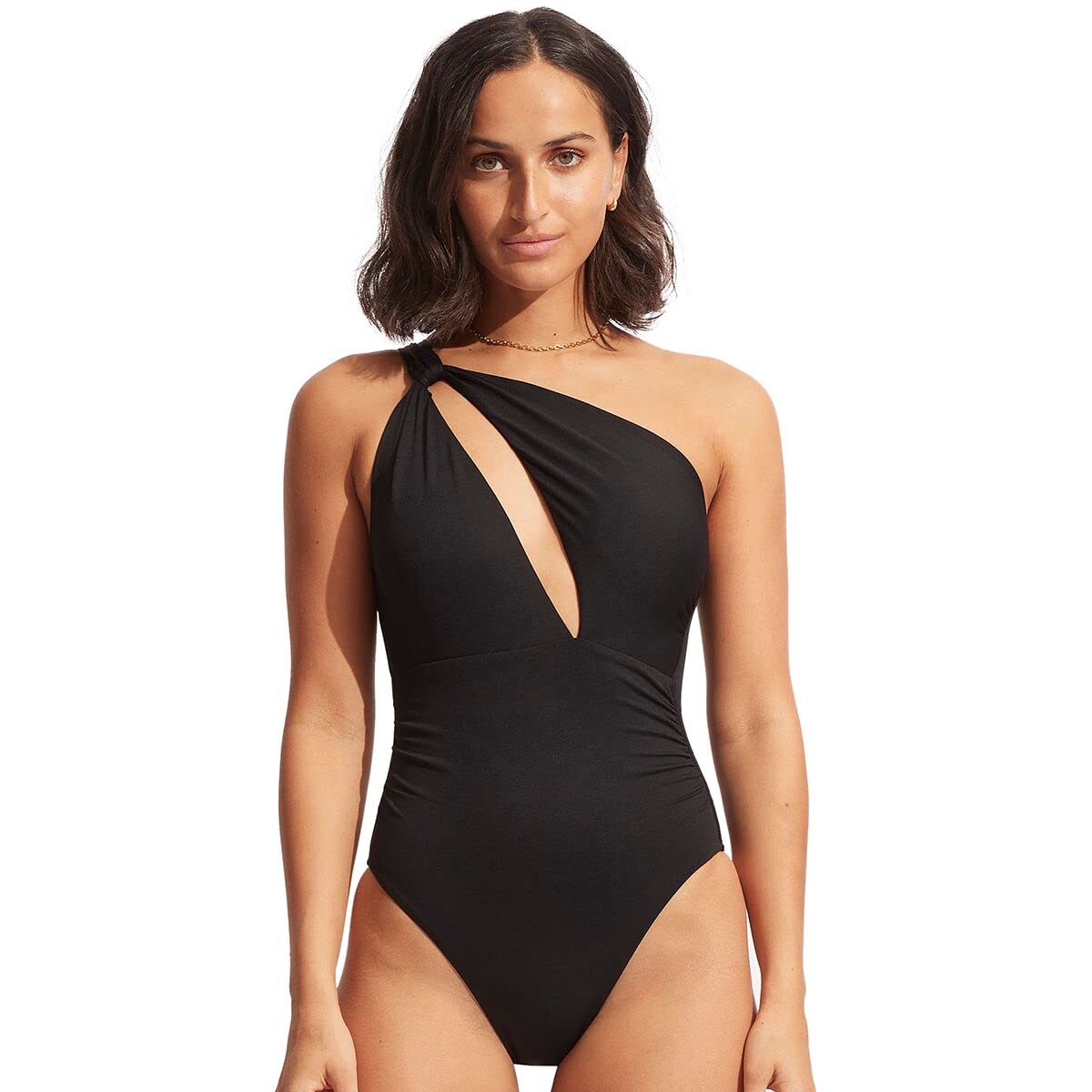 Seafolly Women's One Piece Swimsuit with Shoulder Cut Out Design - Stylish & Comfortable for Beach, Pool & Summer Vacations