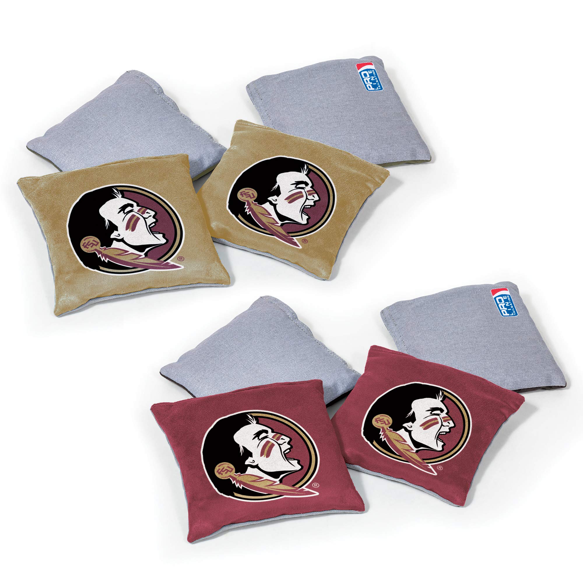 Wild Sports NCAA College Dual Sided Cornhole Bean Bags - Premium 8 Count Toss Bags Set for Outdoor Games, Tailgating, Backyard Parties & College Sports Events