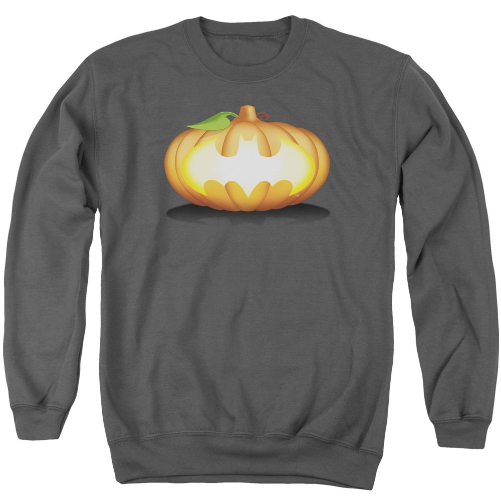 Batman Bat Pumpkin Logo Unisex Crewneck Sweatshirt for Men & Women - Casual Halloween Cosplay & Superhero Fan Apparel