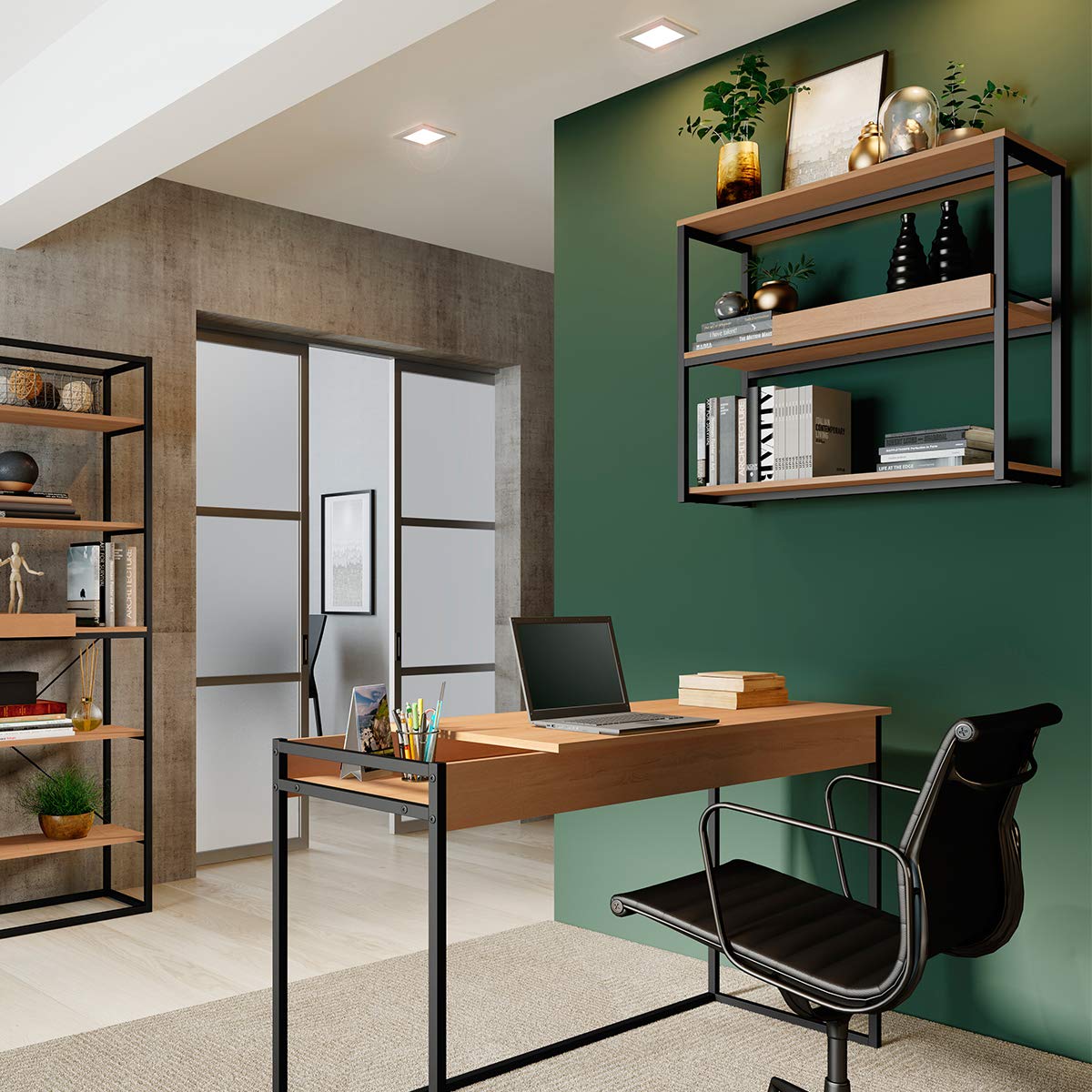 Modern Prague Bookcase - Stylish Wooden Bookshelf for Home & Office - Perfect for Living Room, Bedroom, or Study Room Organization
