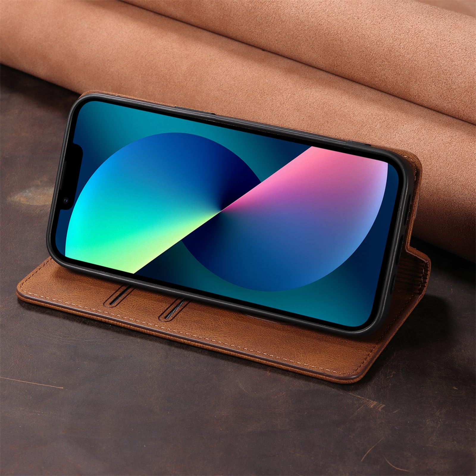 Premium PU Leather Magnetic Flip Case for Samsung Galaxy S24 Ultra/S24 Plus/S24 - Slim Wallet Cover with Card Slots & Invisible Stand (Brown) - Perfect for Work, Travel & Everyday Protection