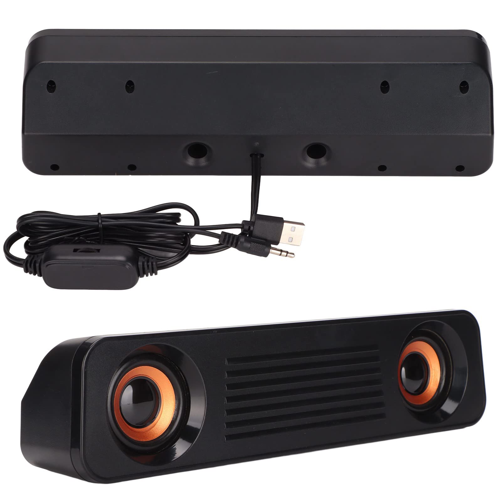 Yadoo Portable USB-Powered Computer Speakers - HiFi Stereo Sound with Subwoofer for Desktop, Laptop, TV, Tablet & Phone | Perfect for Home Office, Gaming & Music Streaming