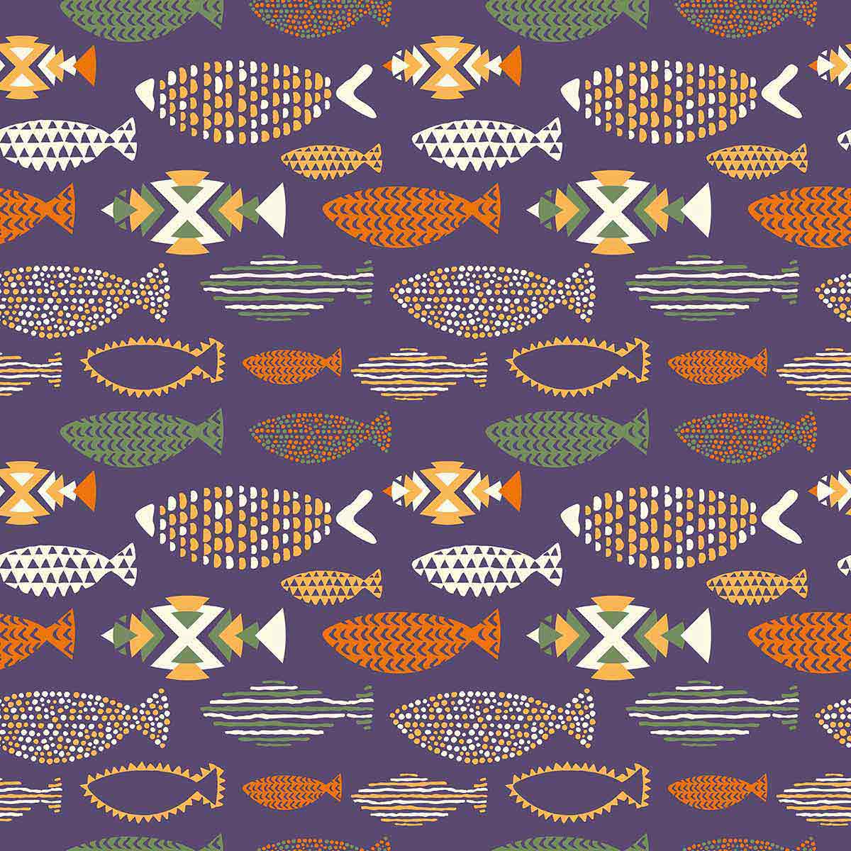 Purple Fish Peel and Stick Removable Wallpaper 6882 - Self-Adhesive Decorative Wall Covering for Bedroom, Living Room, Nursery & Home Decor