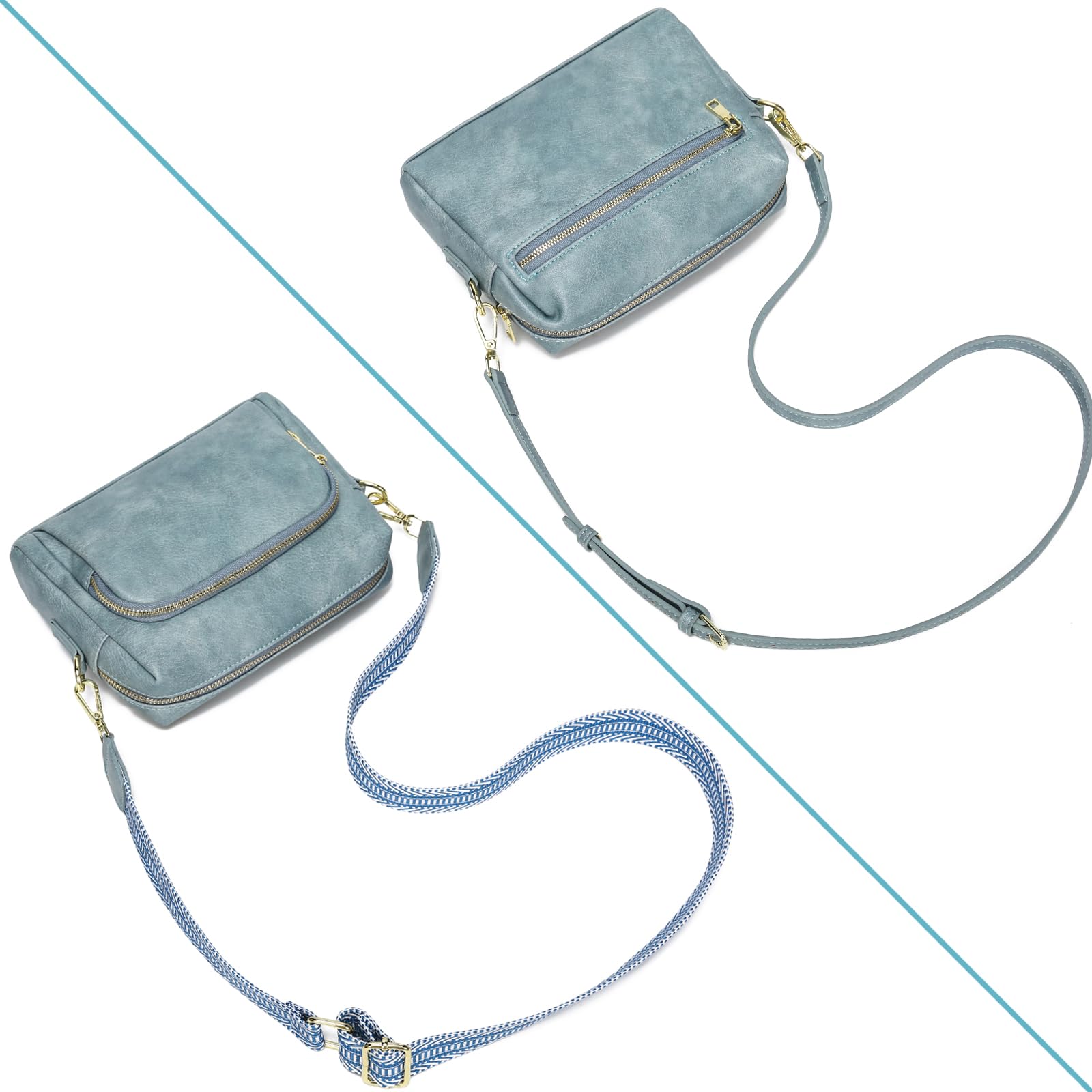 Vegan Leather Crossbody Bags for Women - Small Travel Shoulder Purse with Adjustable Guitar & Leather Straps | Perfect for Daily Use, Shopping & Travel Accessories