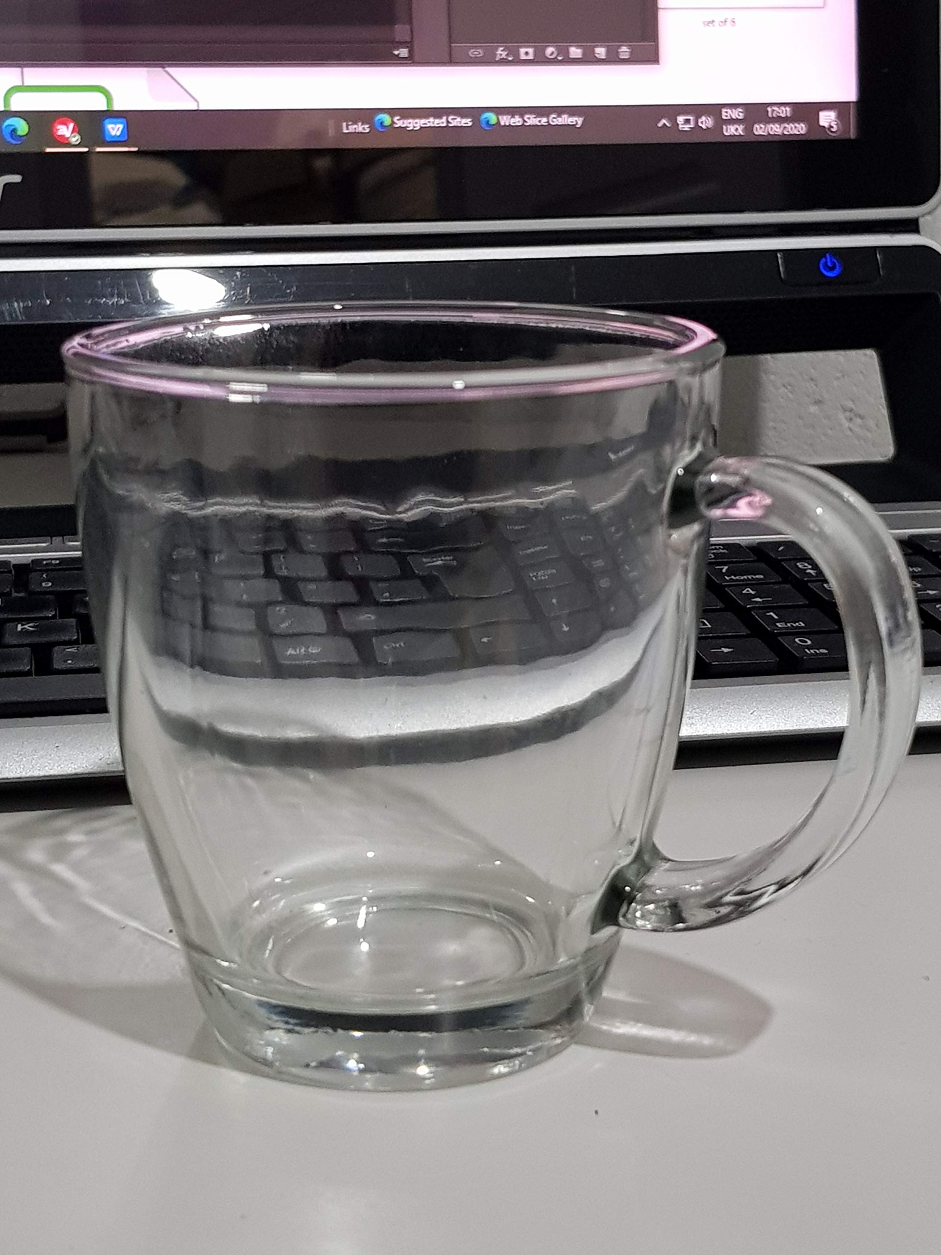 Premium EDGE 99 Coffee Glasses Set - 350ml Latte Mugs with Sturdy Handles, Tempered Glass for Hot Beverages (Pack of 6) - Ideal for Home, Office & Cafe Use