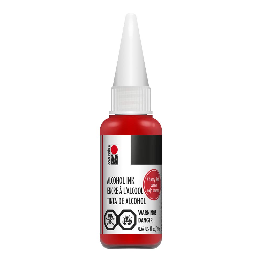 MARABU Alcohol Ink - Cherry Red for Art, Crafts & DIY Projects - Premium Alcohol-Based Ink for Glass, Ceramics & Mixed Media