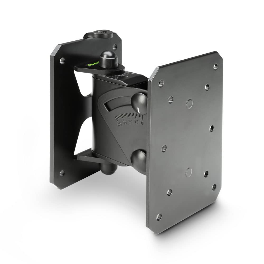 Gravity SP WMBS 20 B - Heavy Duty Tilt & Swivel Wall Mount Bracket for Speakers up to 44 lbs (20 kg), Black - Perfect for Home Theater, Studio & Outdoor Audio Systems