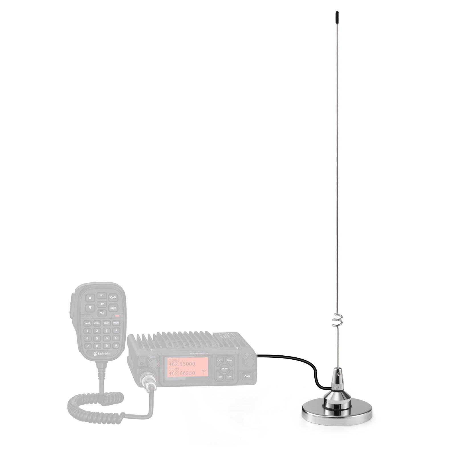 Radioddity RA UV712 VHF/UHF Dual Band Antenna Kit with PL-259 Connector & Magnetic Mount - 15ft Cable for Ham Radio, Emergency Communication, and Off-Road Adventures