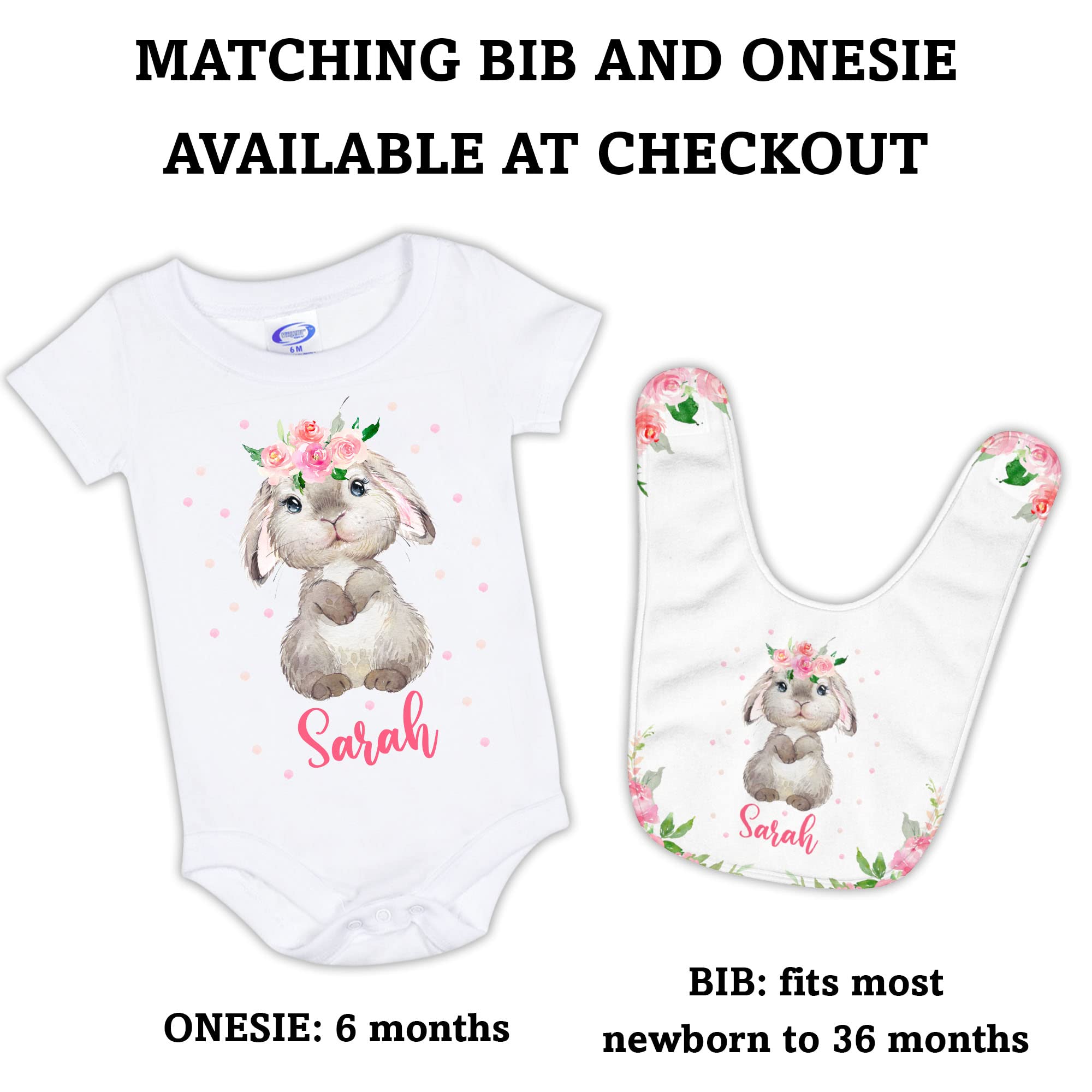 Personalized Baby Blankets for Girls - Custom Bunny Baby Blanket with Name - Soft & Cozy Newborn Blanket - Perfect Baby Shower Gift for Girls, Boys, Infants - Ideal for Nursery, Stroller, Travel & Photo Shoots