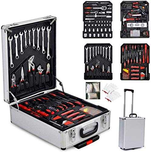 799-Piece Heavy Duty Tool Set with Aluminum Rolling Case - Complete Household & Auto Repair Tool Kit for DIY, Home Improvement, and Professional Mechanics