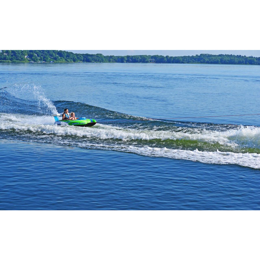 Rave RacerX 2 Person Towable Boat Tube - Heavy Duty Inflatable Water Tube for Lakes & Oceans - Perfect for Family Fun, Beach Parties & Summer Water Activities