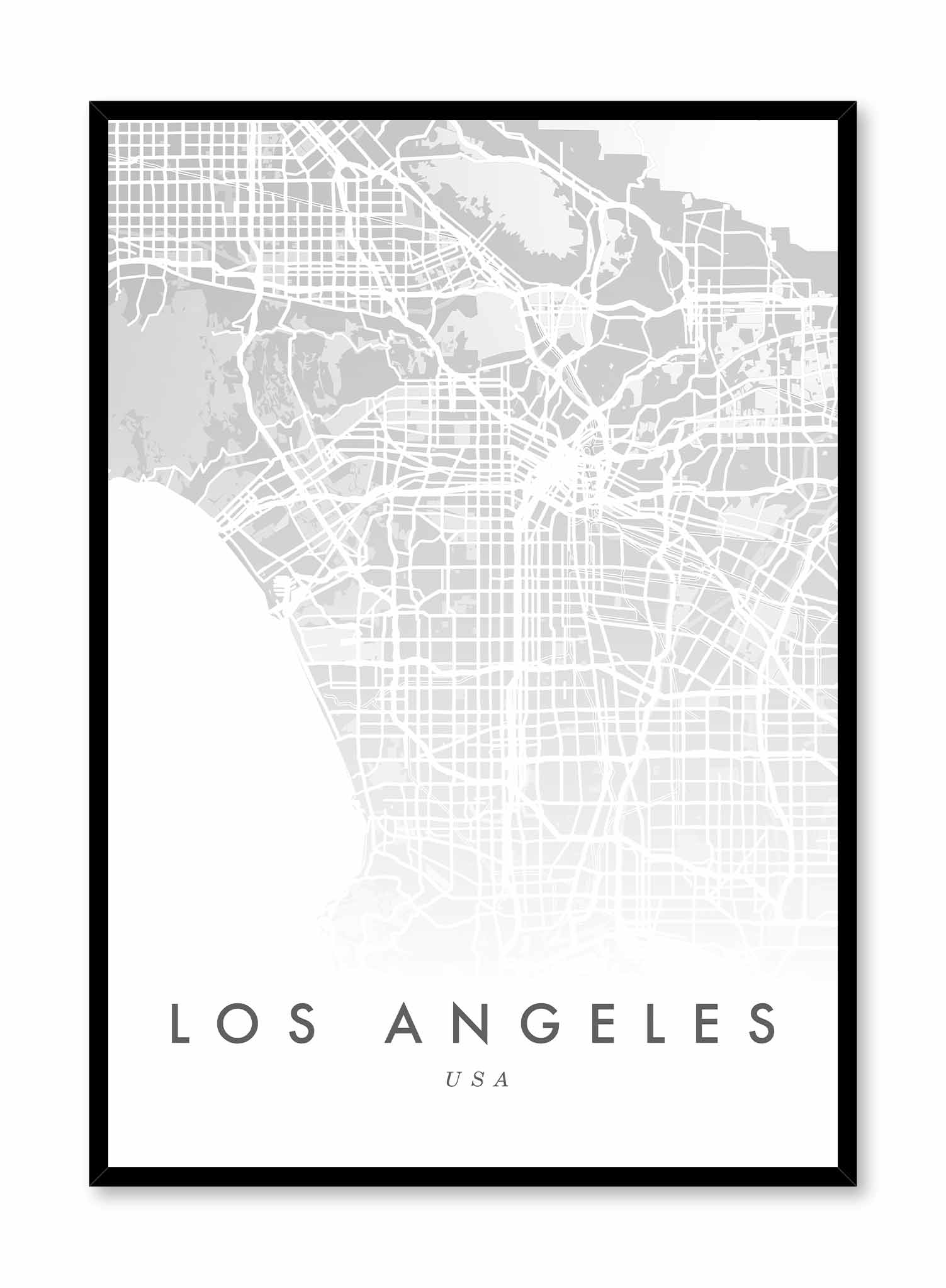 Los Angeles Map Poster - Vintage Style City Wall Art for Home & Office Decor - Perfect for Travel Lovers & California Theme Rooms
