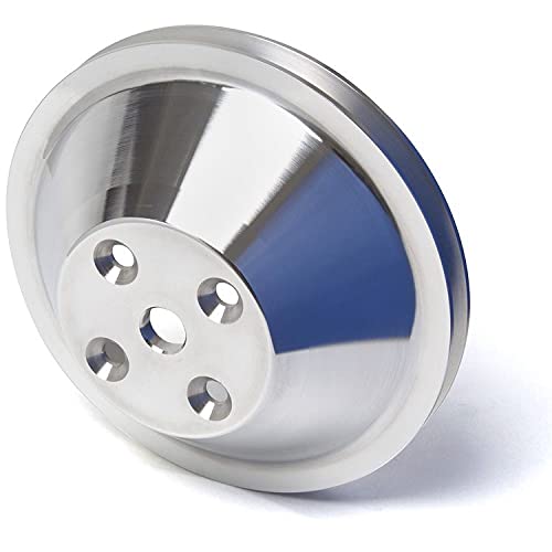 Small Block Chevy 350 Long Water Pump Pulley - V-Belt Compatible for Classic Car Restoration & Engine Upgrades