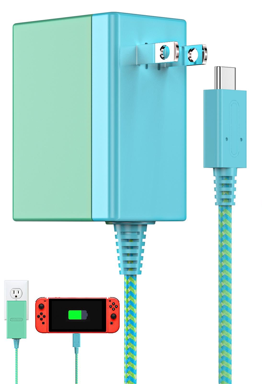 Original Title: Switch AC Adapter for Nintendo Switch, Fast Travel Wall Charger 15V 2.6A Fast Charging Kit for Nintendo Switch/Switch Lite/Switch OLED, Support TV Mode   Optimized Title: **Nintendo Switch AC Adapter - 15V 2.6A Fast Charging Wall Charger for Switch/Switch Lite/Switch OLED - TV Mode Compatible - Portable Travel Power Supply for Gaming On the Go**