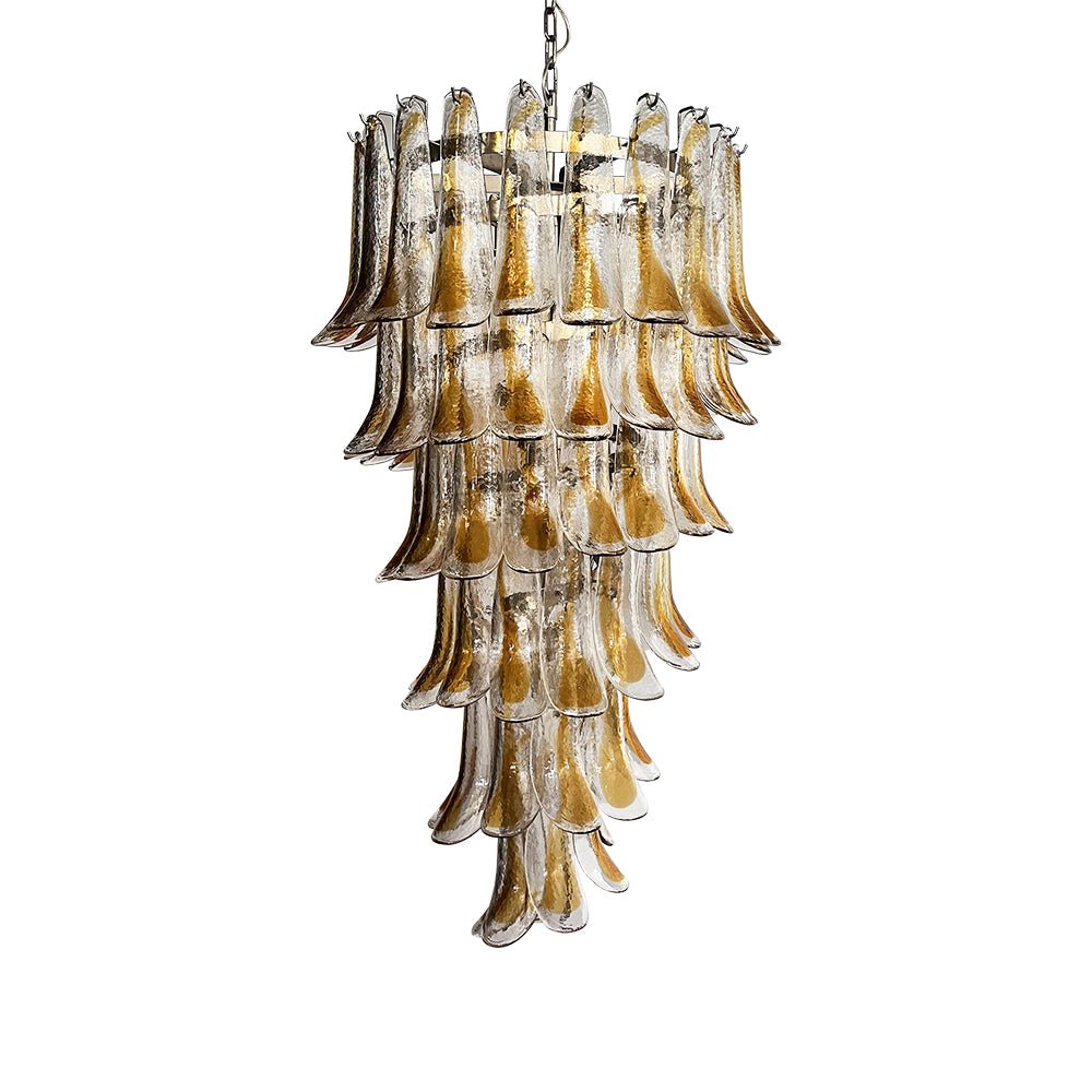 Elegant Marigold Murano Glass Chandelier - Handcrafted Italian Lighting Fixture for Dining Room, Living Room & Bedroom Decor