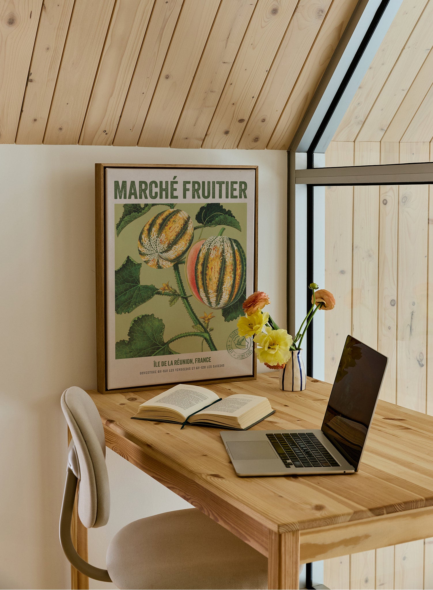 Reunion Island Fruit Market Canvas Print - Tropical Wall Art Decor for Kitchen, Dining Room & Living Room