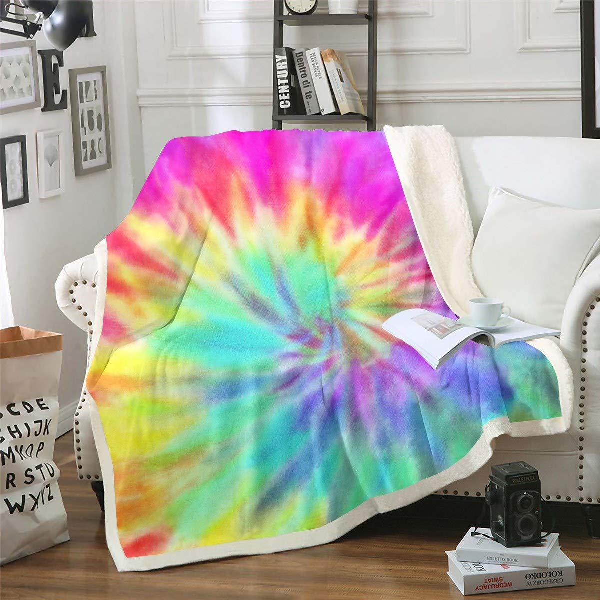 Feelyou Tie-Dye Boho Fleece Blanket - 90