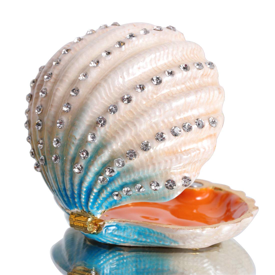 Elegant Waltz&F Seashell Ring Holder & Jewelry Trinket Box - Perfect for Bathroom Vanity, Dresser Organizer & Gift for Women