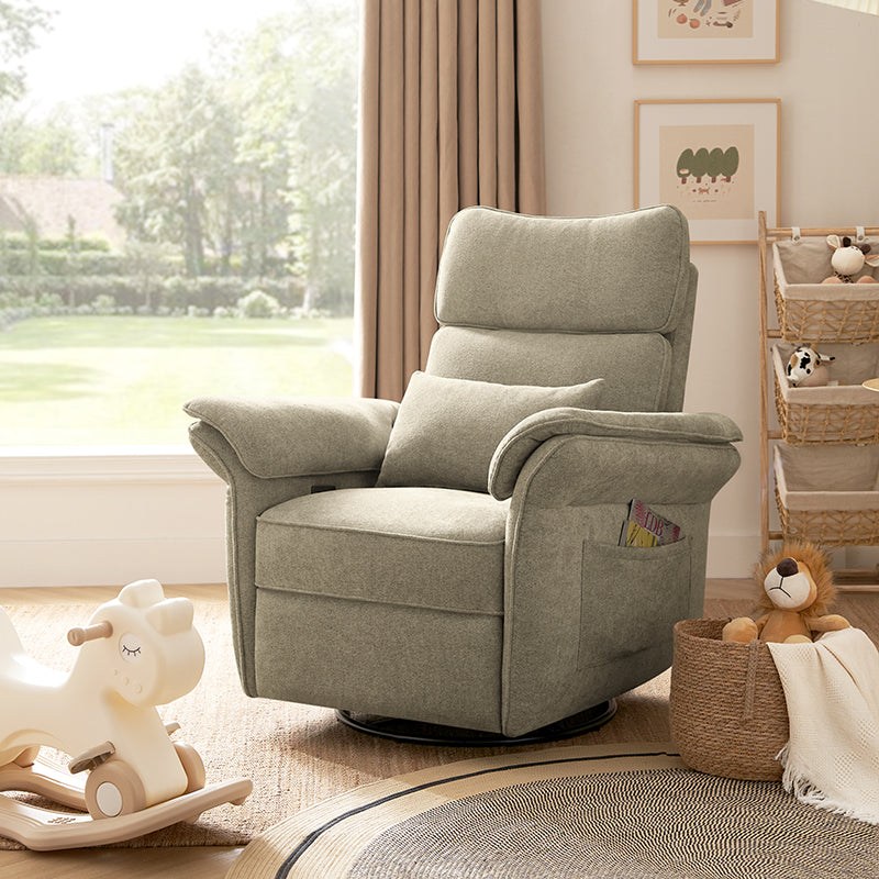 Comfortable Baby Nursery Power Glider Recliner - Perfect for Nursing, Rocking & Bonding with Your Newborn - Ideal for Nurseries, Bedrooms & Living Rooms