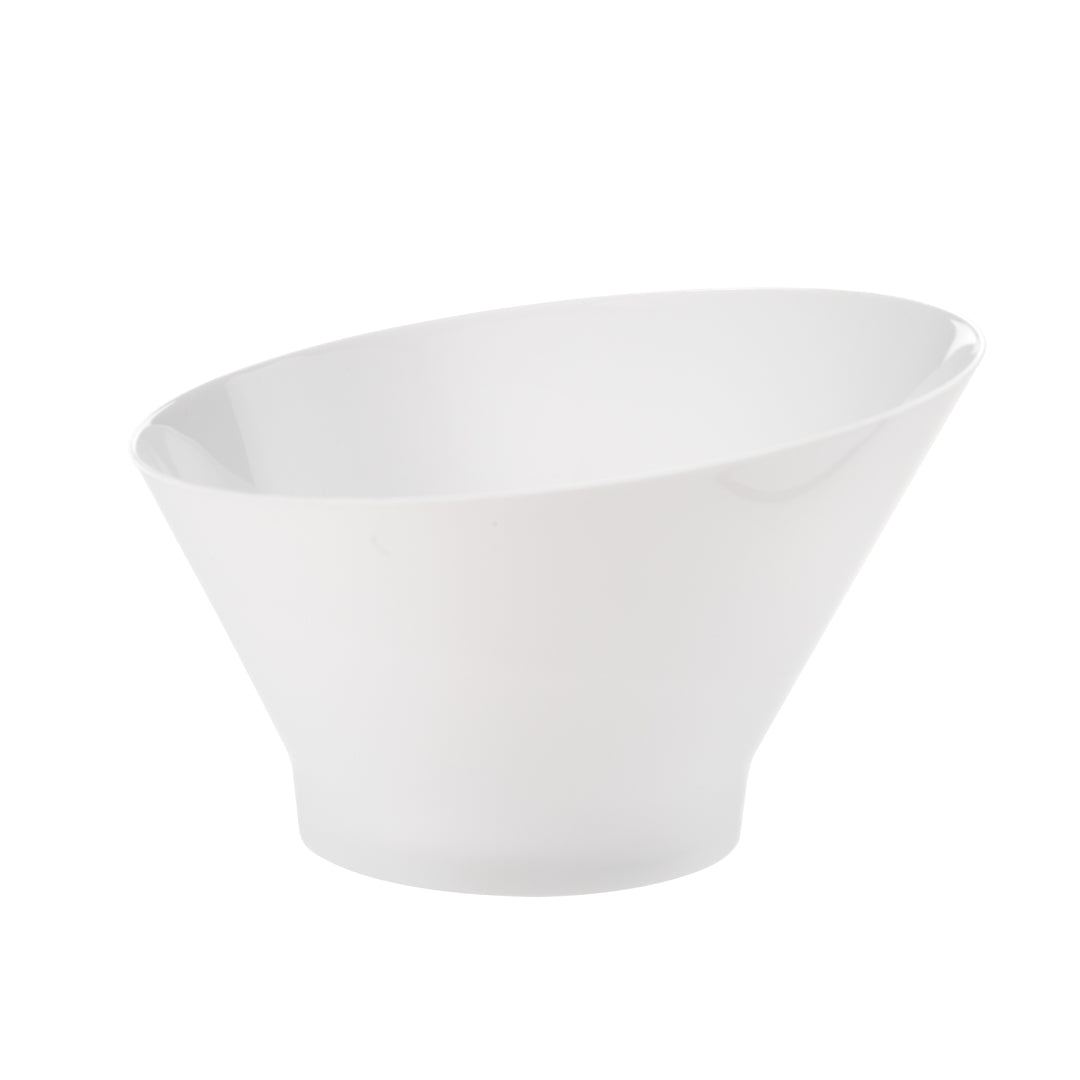 5 oz Round White Plastic Small Incline Bowl - 3.75