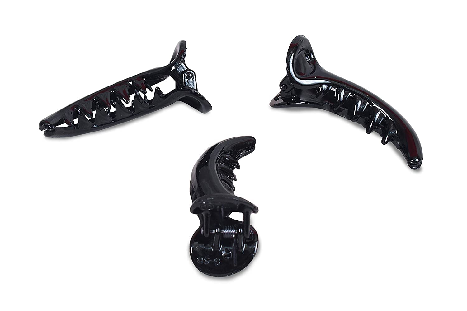 Black Banana Hair Clips for Women & Girls - 6 Pack Strong Hold Hair Claw Clips for Thick Hair, Boho Hair Accessories for Ponytail, Bun & Updo Hairstyles