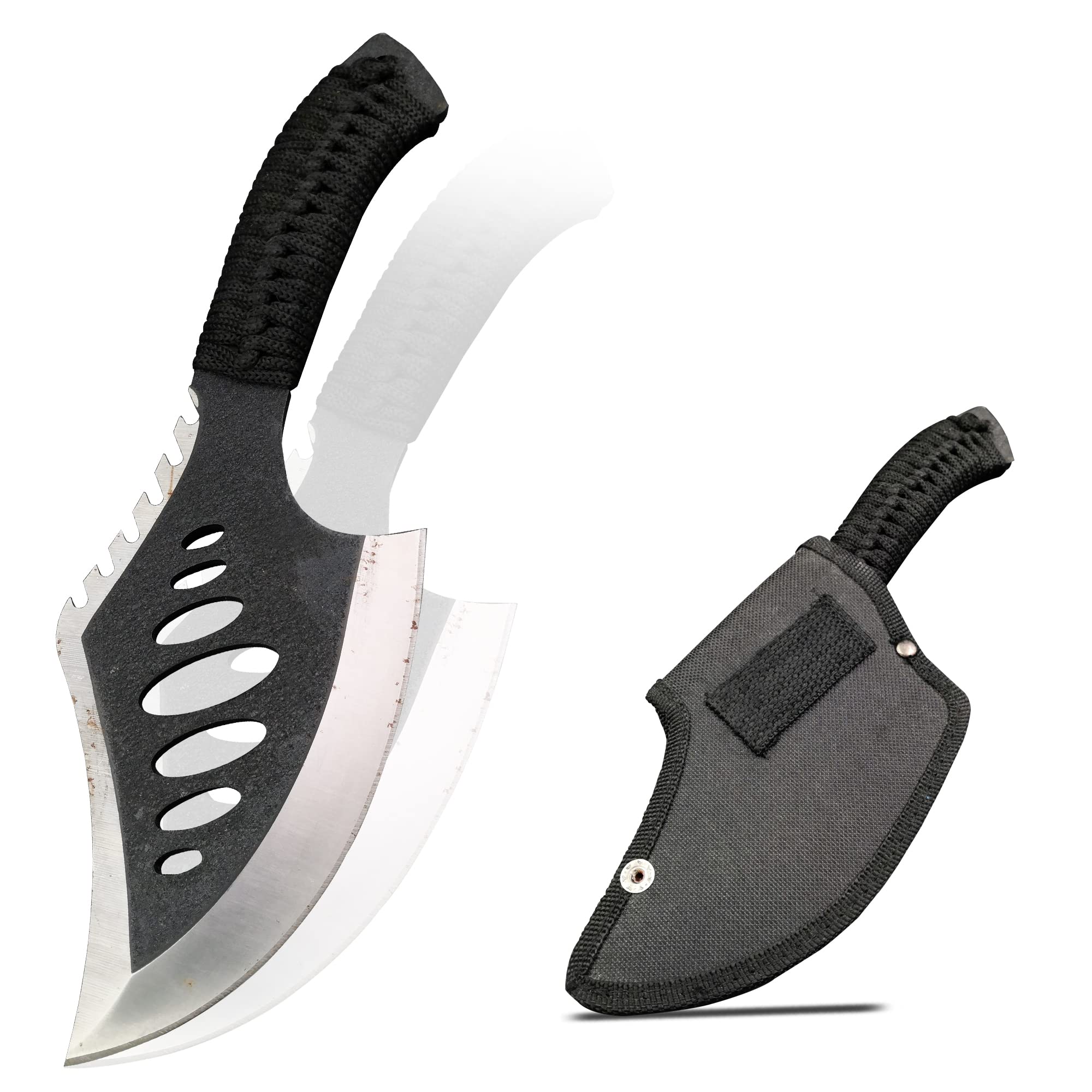 Best Outdoor Full Tang Hatchet with Sheath - Tactical Camping & Survival Axe for Hiking, Throwing, Bushcraft - Durable One-Piece Blade for Wilderness Adventures