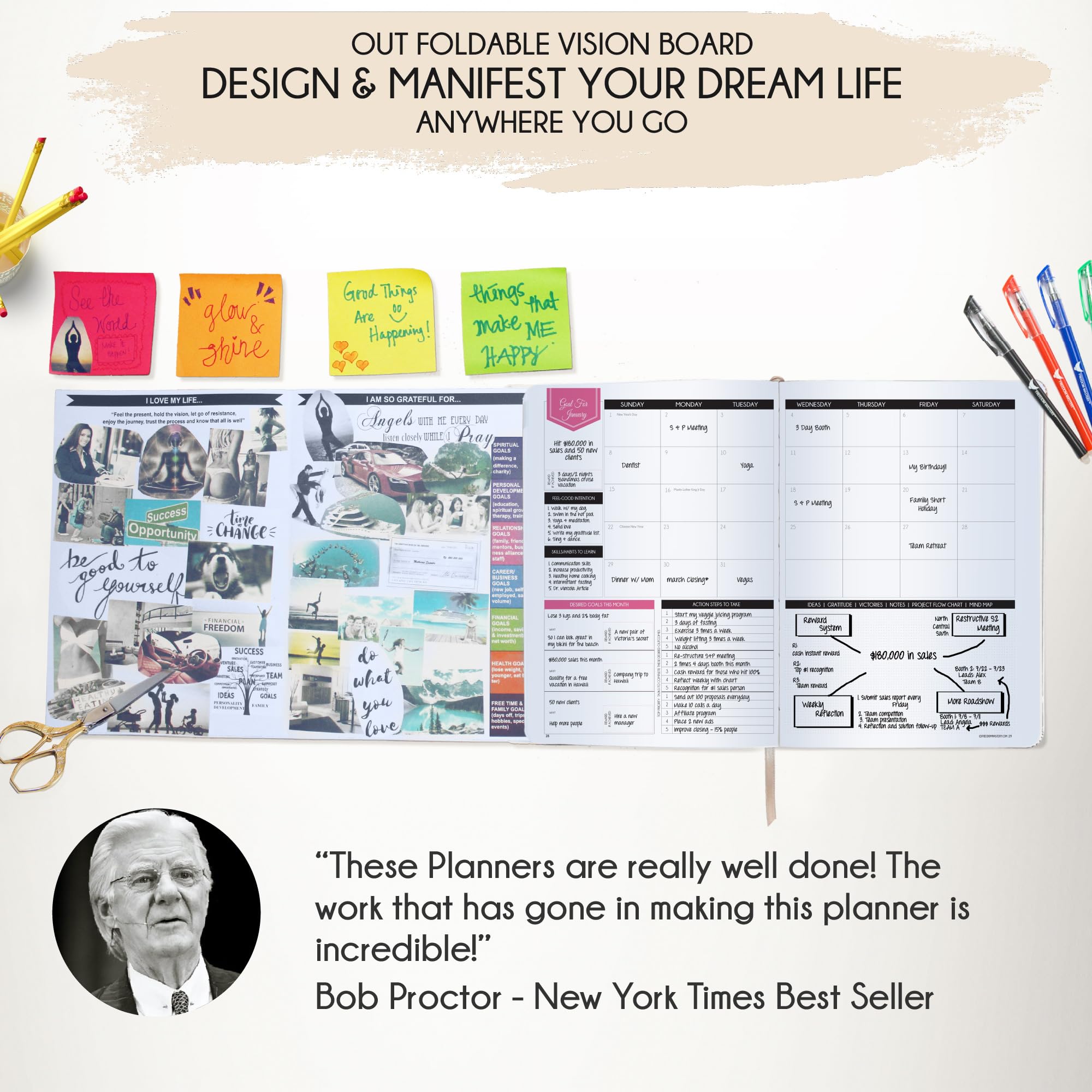 2025 Law of Attraction Planner - Productivity & Goal Setting Planner with Hourly, Weekly & Monthly Layouts | 12-Month Life Organizer, Gratitude Journal, Vision Board | Perfect for Manifestation, Self-Improvement & Daily Planning | Includes Gift Box & Stickers