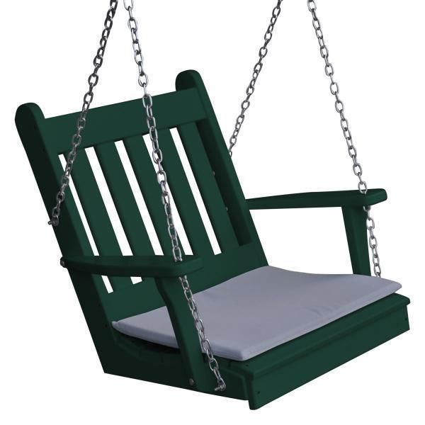 Traditional English Style Poly Rattan Swing Chair - A&L Furniture for Patio, Garden, or Porch Relaxation