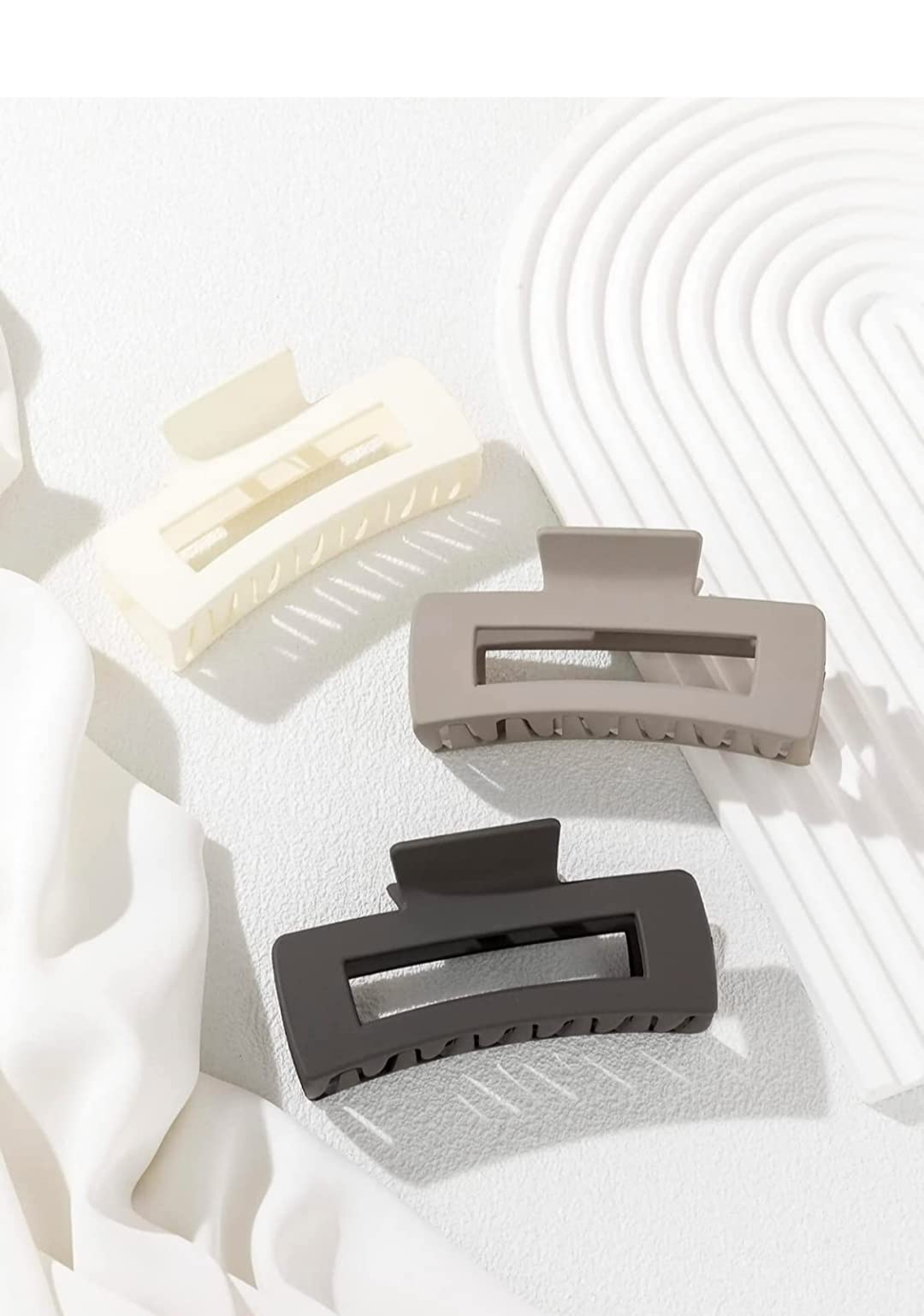 Lichie Matte No-Slip Hair Claw Clips for Women - 4 Inch Large Rectangle Jaw Clamps for Thick Hair (4-Pack) - Perfect for Updos, Ponytails & Everyday Hairstyles