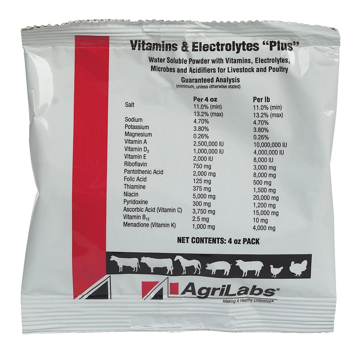 Agrilabs Vitamins & Electrolytes Plus 4oz - Essential Nutrient Supplement for Energy & Hydration - Perfect for Athletes, Fitness Enthusiasts & Active Lifestyles