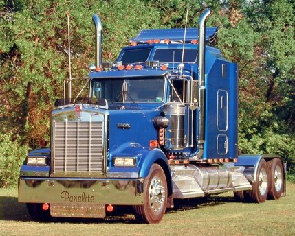 Vintage 1993 Blue Kenworth Big Rig Semi Diesel Truck Art Print - 8x10 Wall Decor Picture for Man Cave, Garage & Truck Lover Gifts